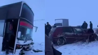 Жамбыл облысында жеңіл көлік автобусқа соғылып, бір адам қаза тапты