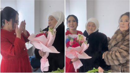 «Құдайдан тілеп алған қызыңа»: Димаштың әжесі Қарақат Әбілдинаның қызына сыйлық тарту етті (ВИДЕО)