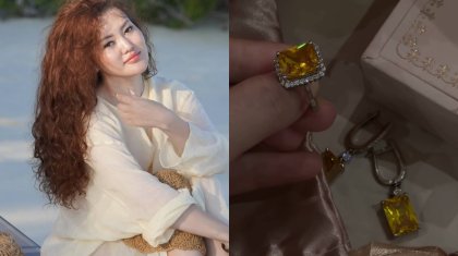 «Хаты жүрегіме батты»: Ерке Есмахан күйеуінен ауыр сөз естіген әйелге бриллиант сыйлады (ФОТО)