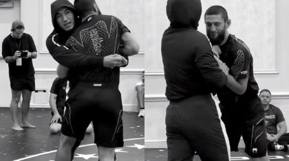 Ризабек Айтмұхан UFC жұлдызы Хамзат Чимаевпен күресті (ВИДЕО)
