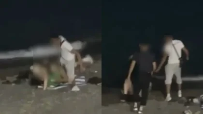 Алакөл жағасында бір топ ер адам қыз бен жігітті аяусыз соққыға жықты (ВИДЕО)