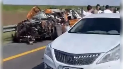 Ақмола облысында жеңіл көлік жүк көлігіне соқтығысып, екі адам қаза тапты